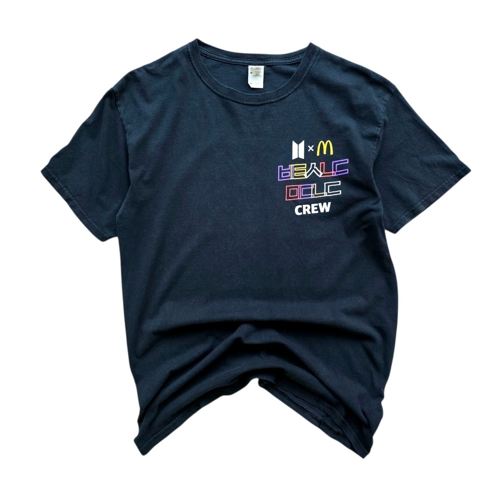BTS Crew T-Shirt Size M Black McDonald's • BTS Merch Bangtan Boys Concert K-Pop